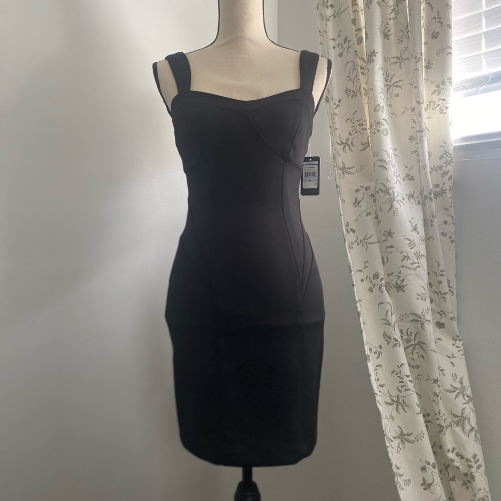GUESS “Clarice” black mini bodycon dress